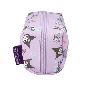 Purple pencil case with Sanrio Kuromi school supplies