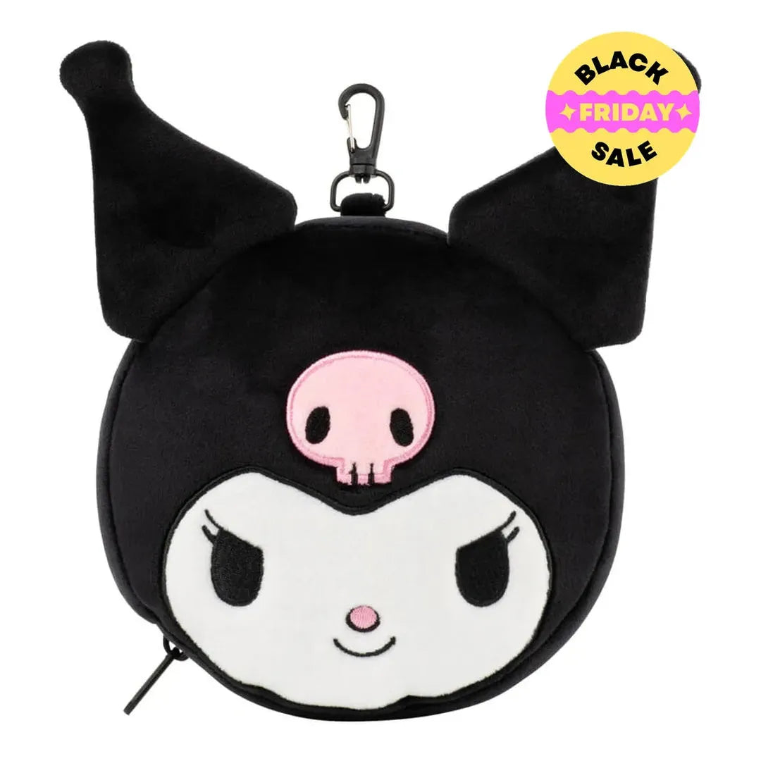 Official Sanrio Kuromi travel pillow with eye mask