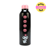 Kuromi character side with pink skull icons on bottle