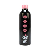 Kuromi character side with pink skull icons on bottle