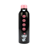 Kuromi character side with pink skull icons on bottle