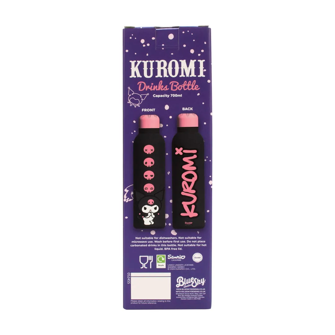 Kuromi drinks bottle packaging. Sanrio travel bottle