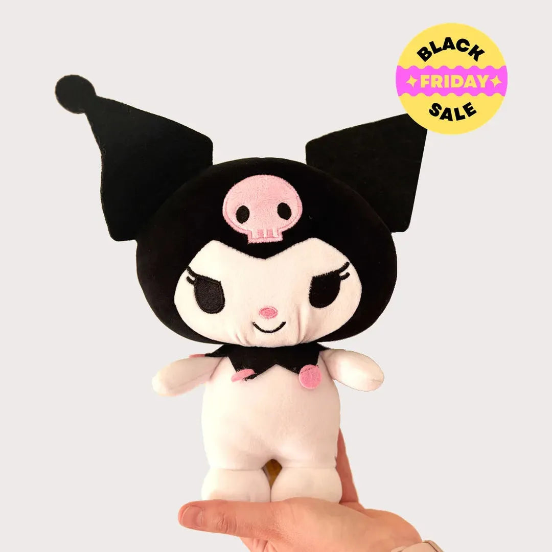 Kutomi from Hello Kitty plush toy held in hand