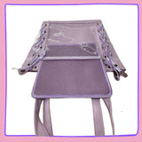 Lavender Lace-Up Ita – Cute Clear Window Display Bag for Pins & Charms