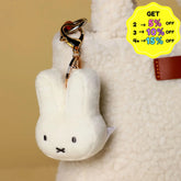 Miffy Plush Head Keyring – Mini Soft Plush with Rose-Gold Clip
