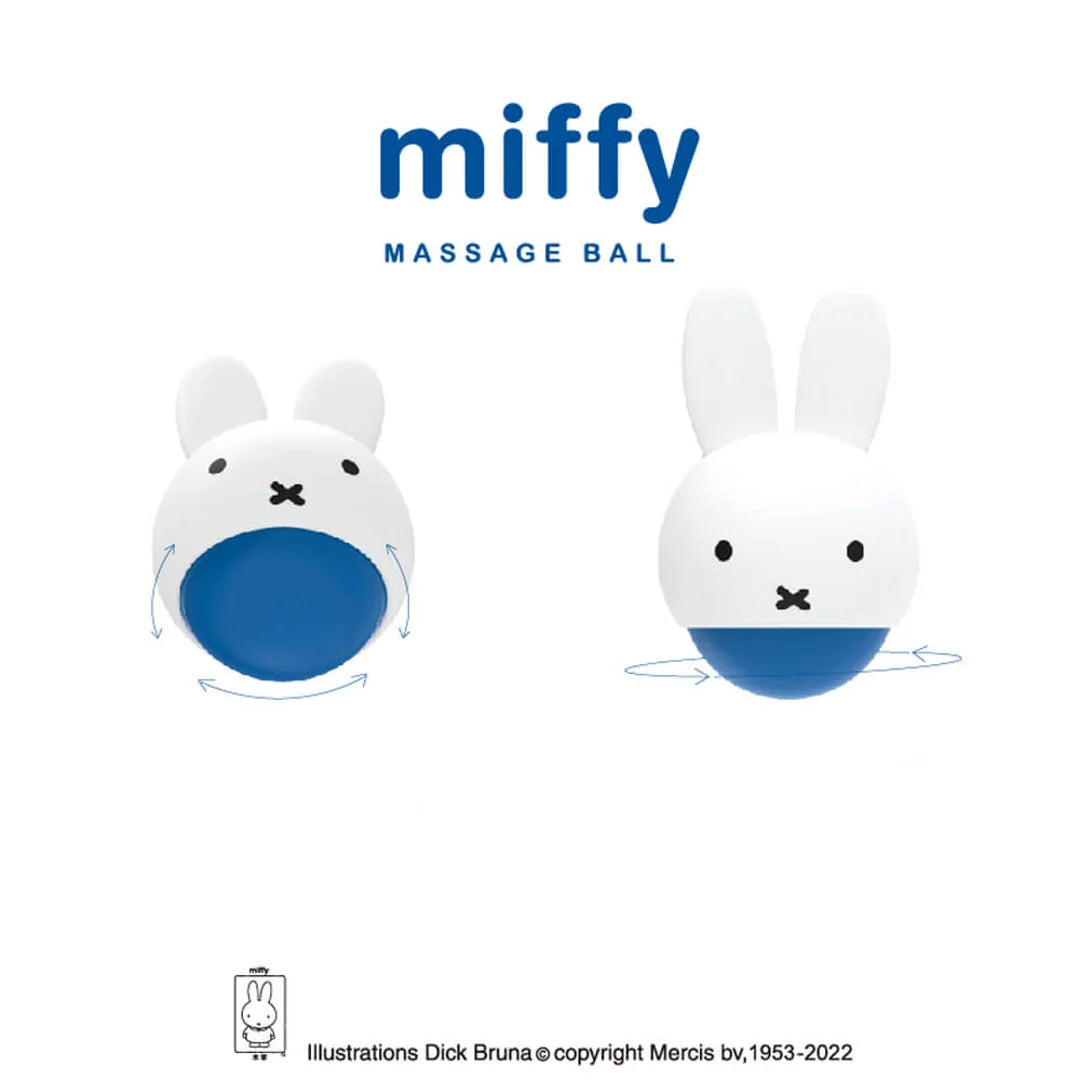 Miffy massage ball with blue center on a white background