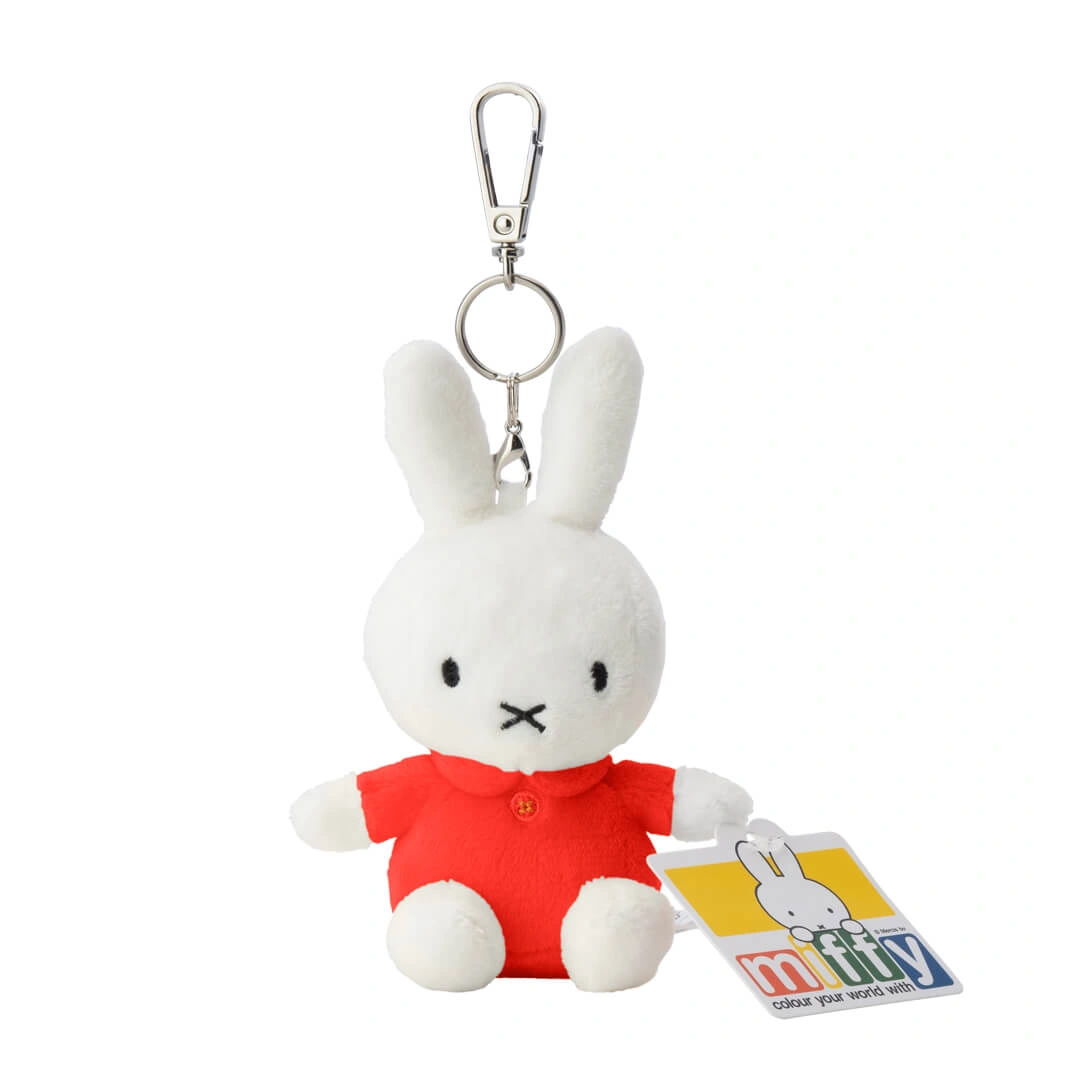 Miffy white bunny keychain in red dress