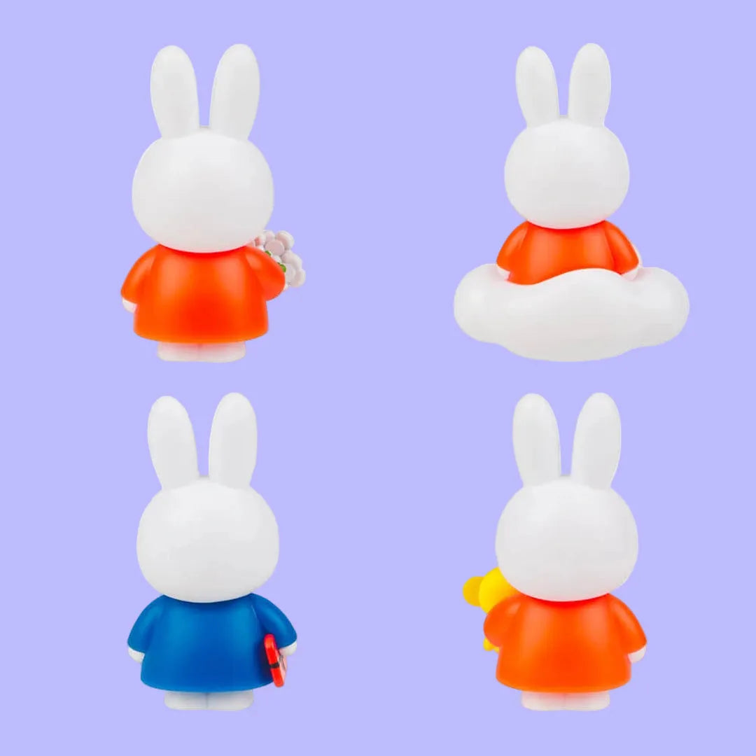 Four Miffy licensed blind box figurines with colorful dresses. Australia