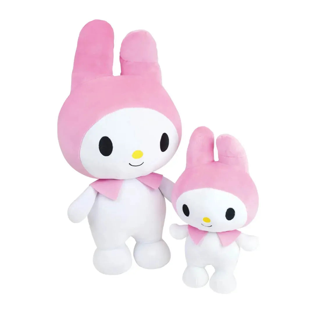 Two plush toys with pink bunny ears. Sanrio gifts and plush toys