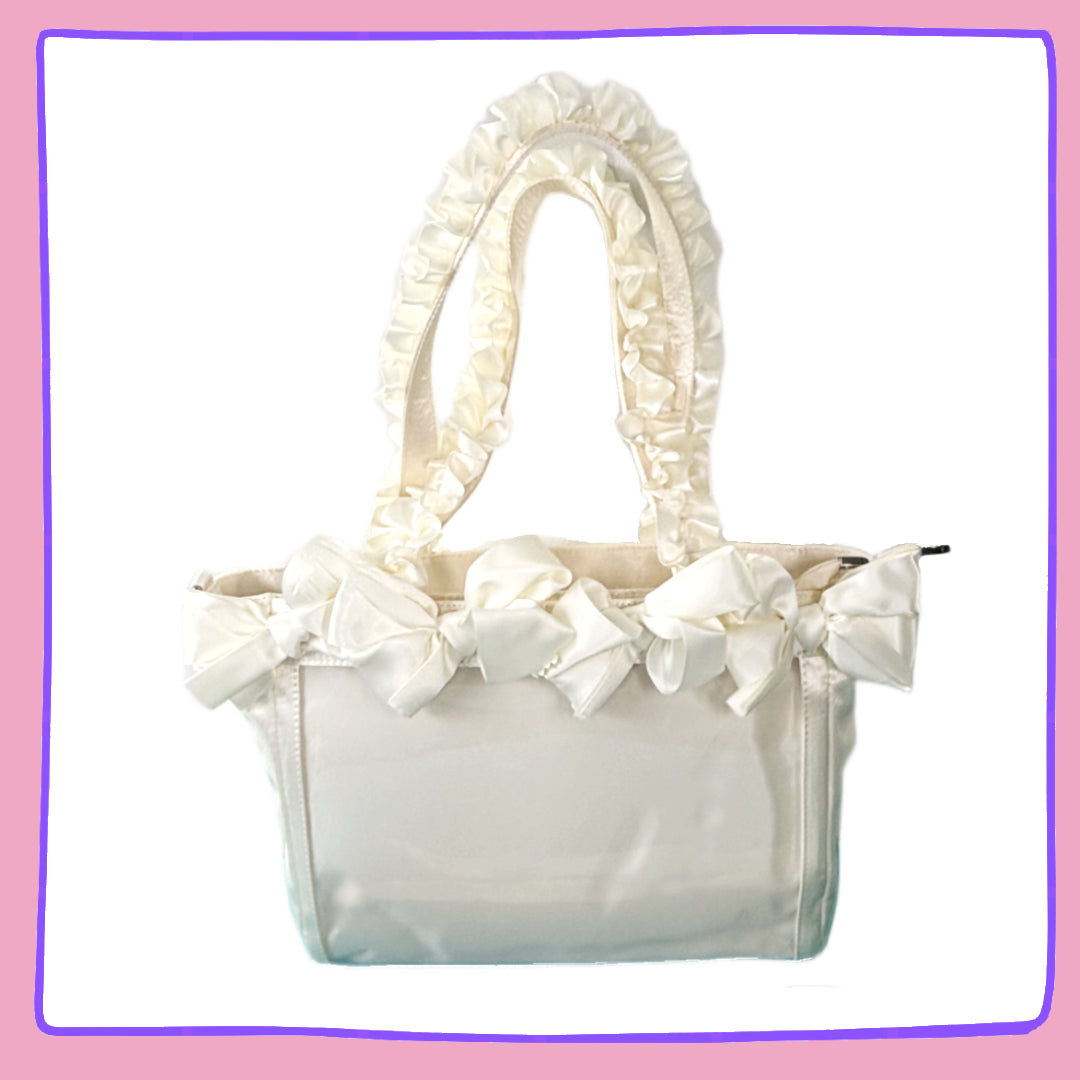 Off-White Satin Ita Bag – Display Pins & Charms in Style