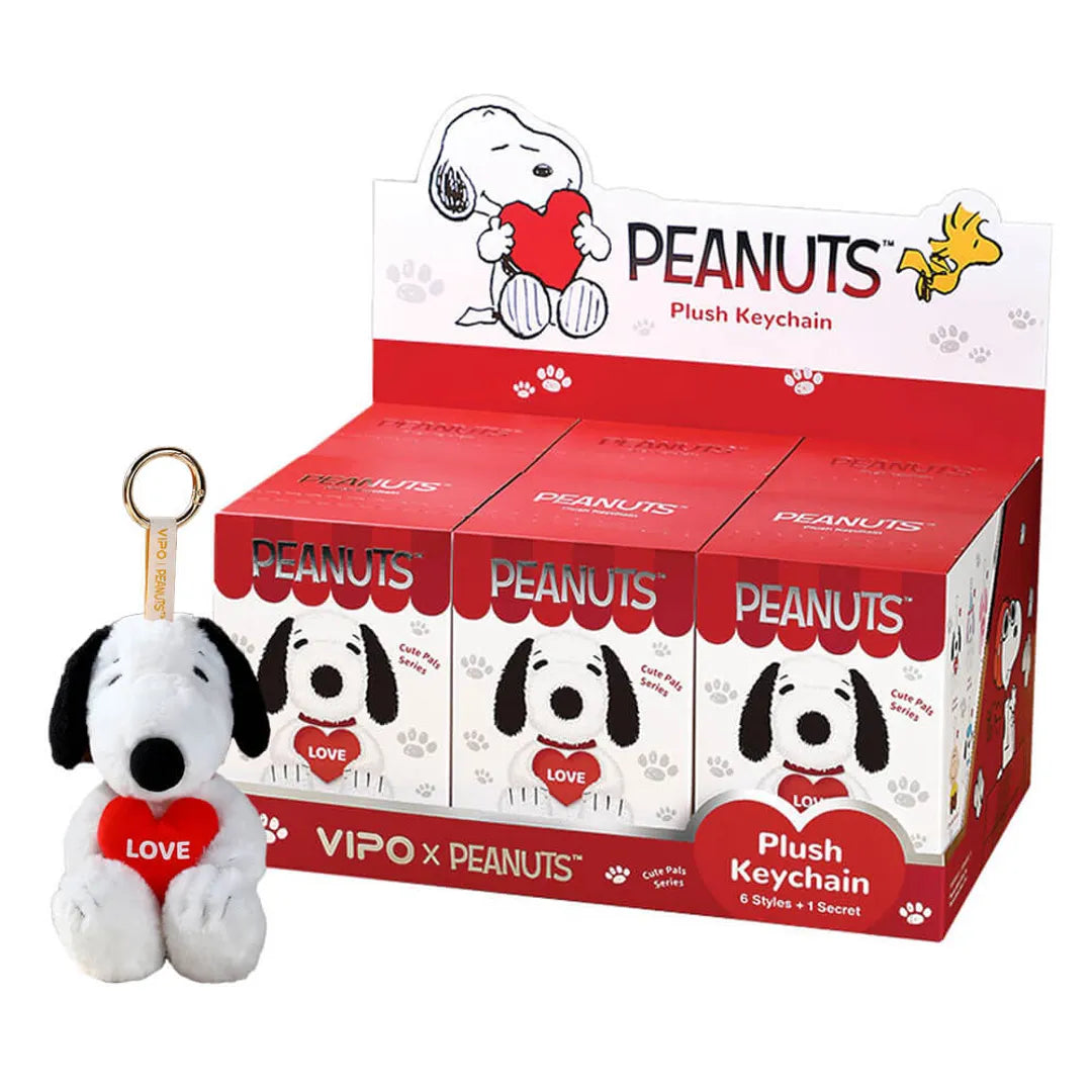 Peanuts plush keychain blind box display with packaging
