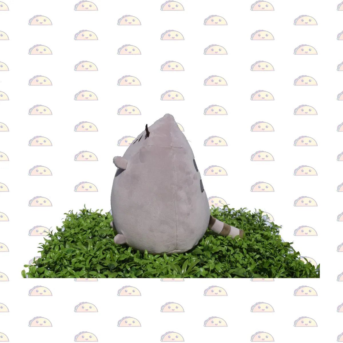 Side angle of Pusheen Squisheen plush showing whisker