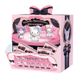 Pink packaging box with Sanrio character figurines. Blind bag series