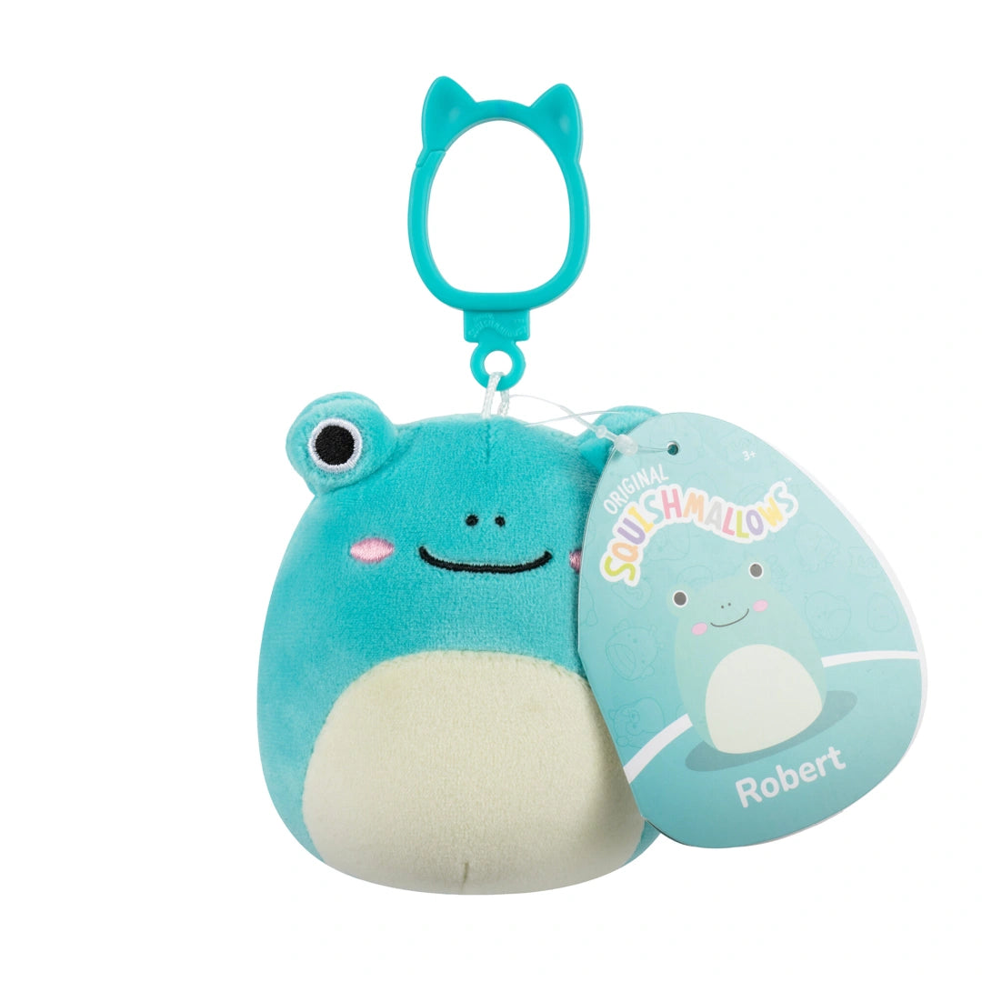 Frog Plush toy bag clip with Squishmallows hangtag