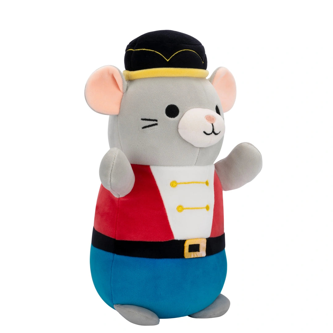 Plush toy mouse dressed as a sailor with a white background