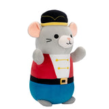 Plush toy mouse dressed as a sailor with a white background