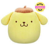 Yellow plush toy with a brown hat on a white background Pom pom purin