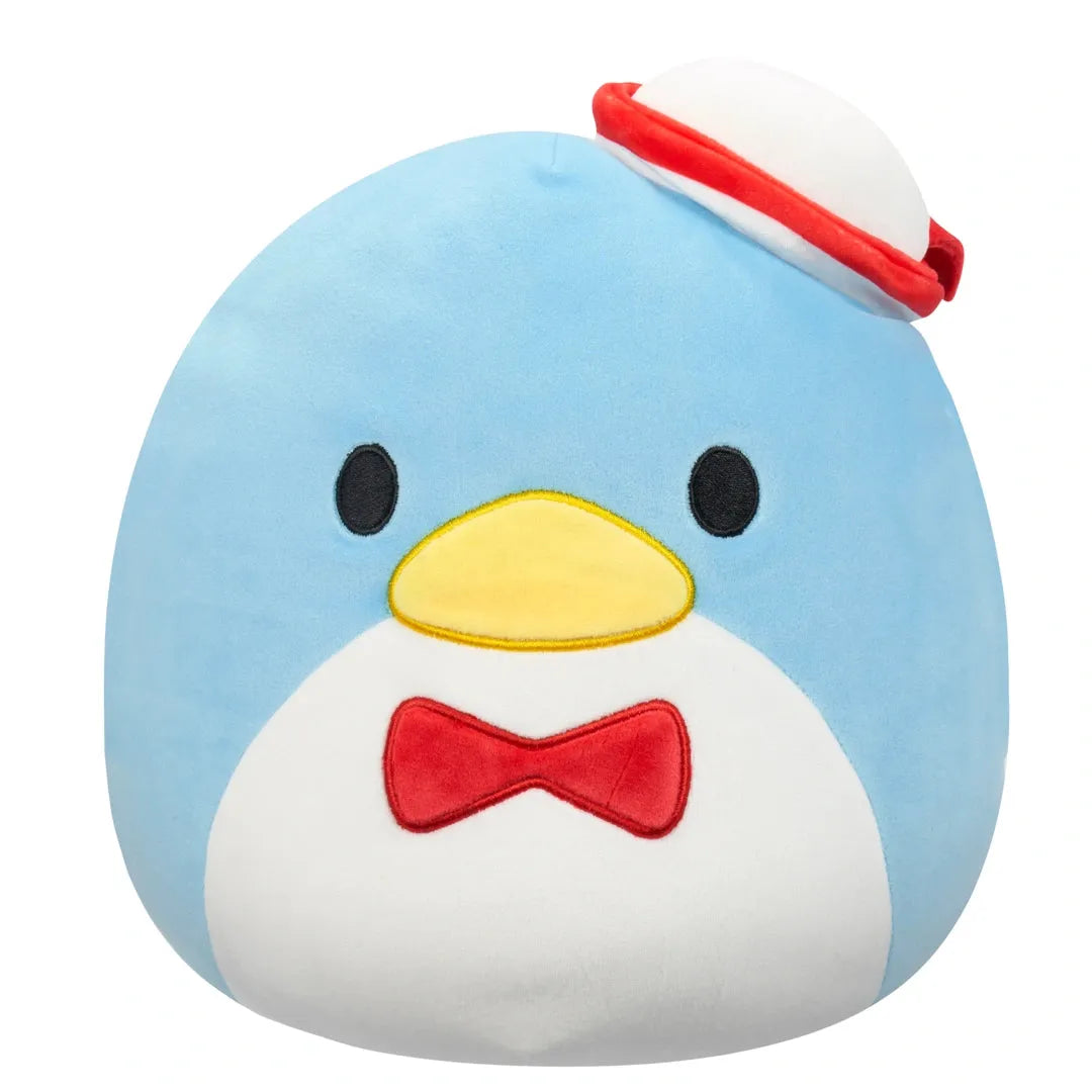 Sanrio Tuxedo Sam Plush toy penguin with a red bow tie and hat