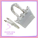 White Ruffle Ita Bag – Kawaii Clear Display Satchel for Pins, Plushies & Charms