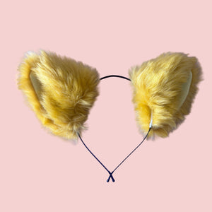 Yellow Fluffy Cat Ear Headband – Cosplay & Kawaii Accessory