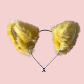 Yellow Fluffy Cat Ear Headband – Cosplay & Kawaii Accessory