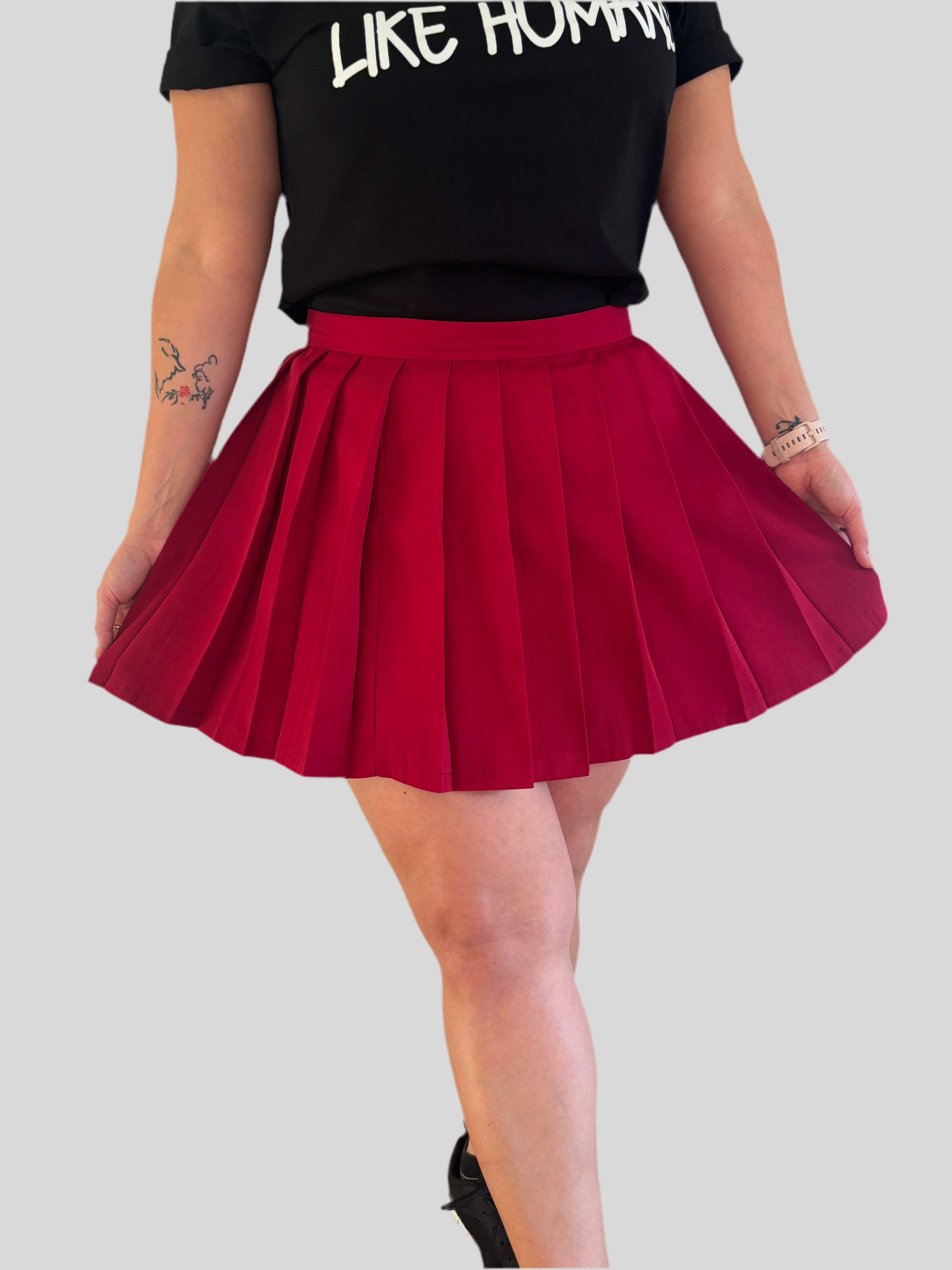 Red Tartan Pleated skirt - Japanese/ Korean school girl