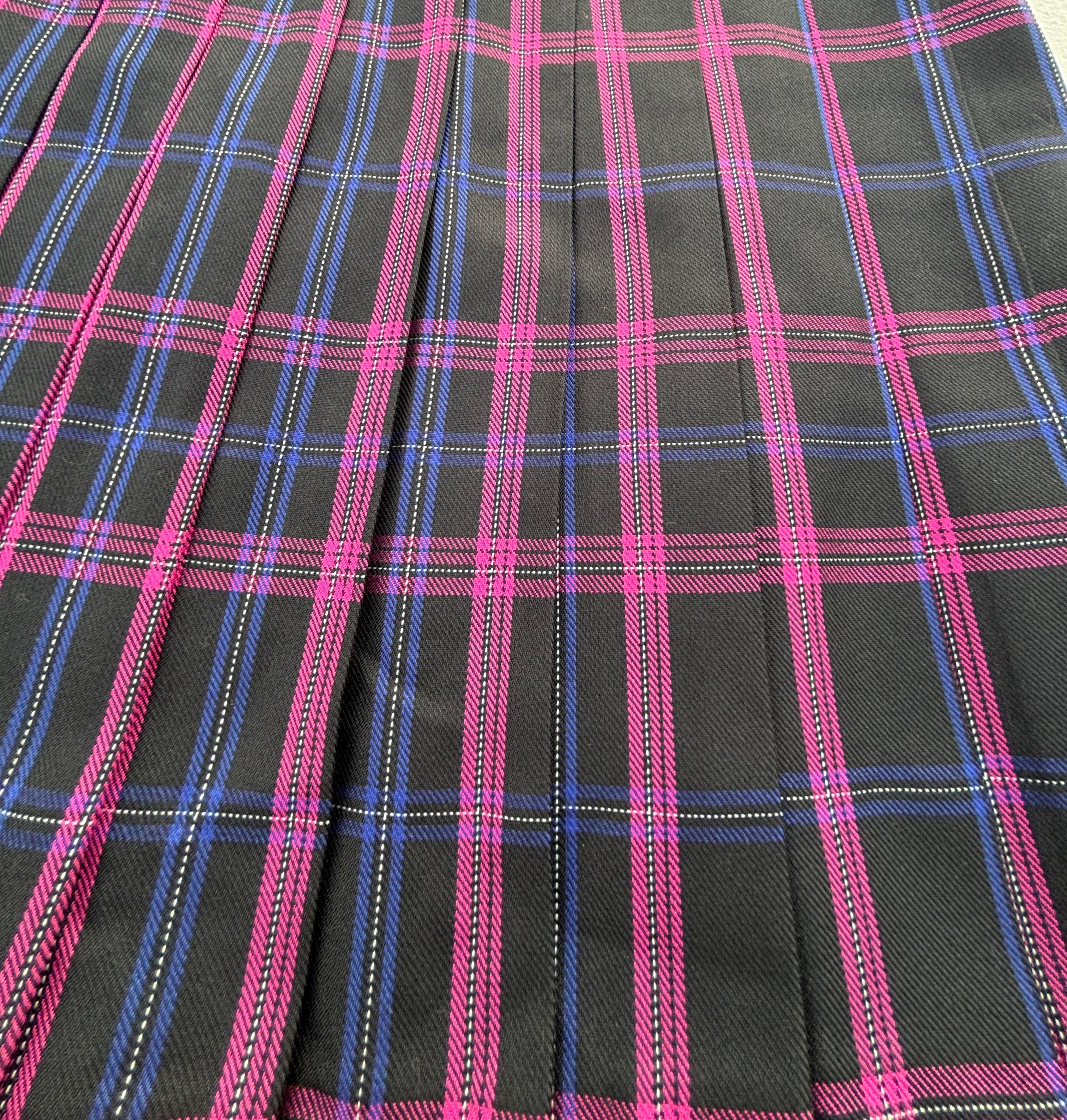 Purple n Navy Pleated skirt - Japanese/ Korean school girl - Cosplay skirt