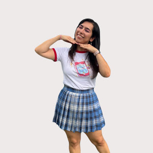 Blue Tartan Pleated Skirt – Kawaii Schoolgirl Cosplay