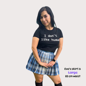 Blue Tartan Pleated Skirt – Kawaii Schoolgirl Cosplay