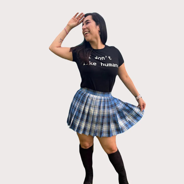 Blue Tartan Pleated Skirt – Kawaii Schoolgirl Cosplay