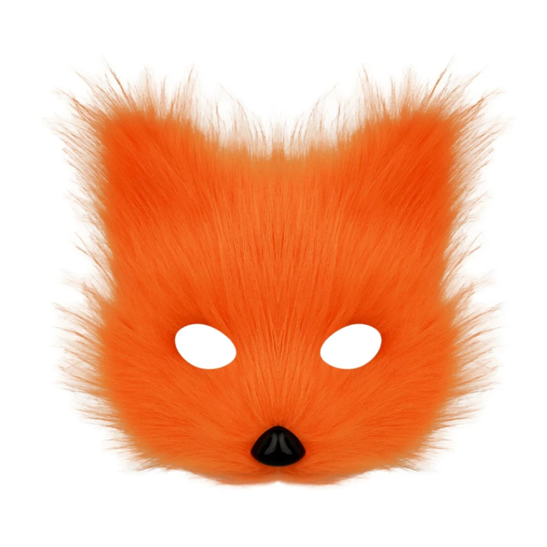 Therian Fox & Cat Faux Fur Mask – Multiple Colours