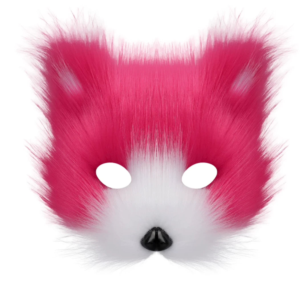 Therian Fox & Cat Faux Fur Mask – Multiple Colours