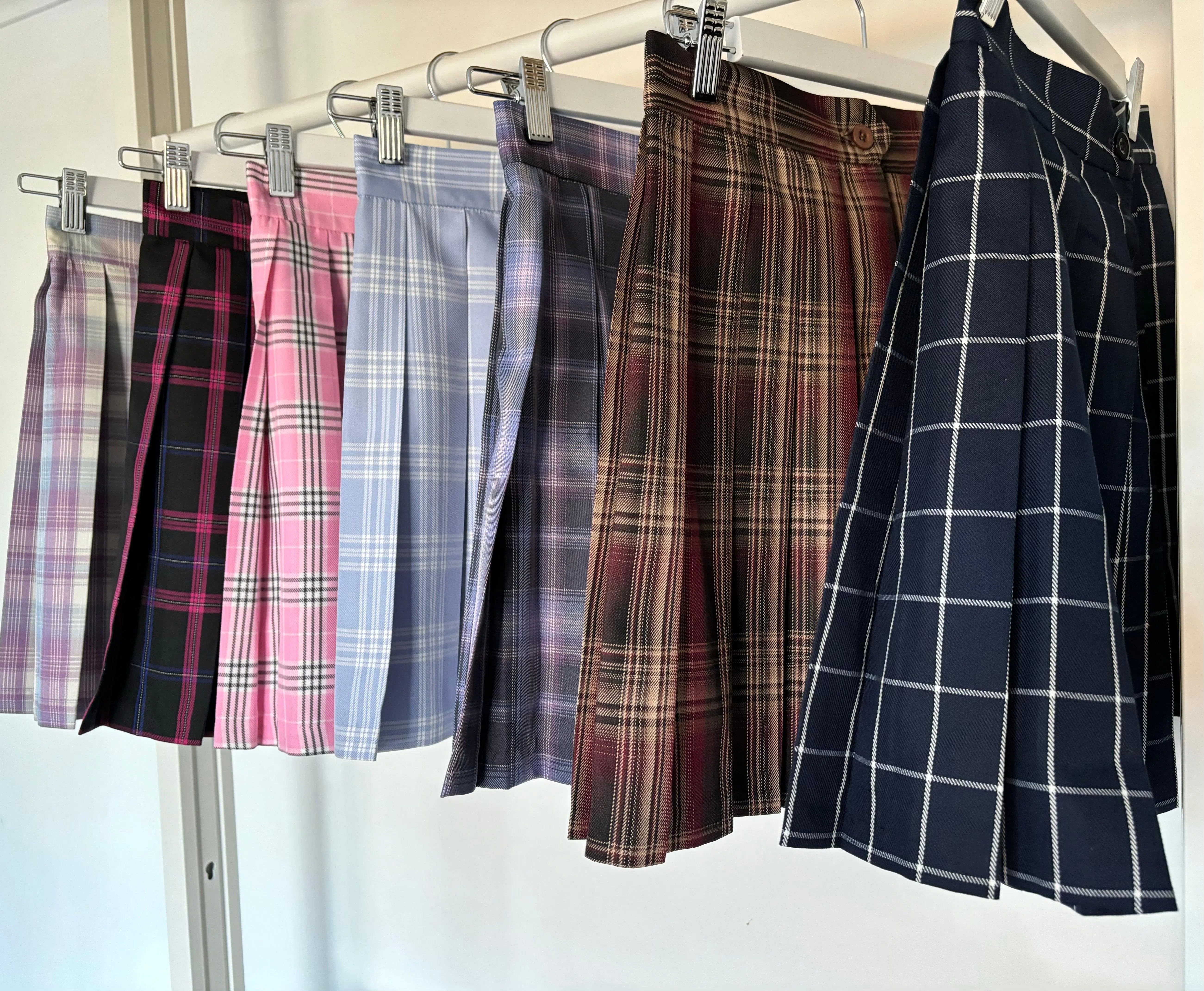 Brown Tartan Dark Academia - Pleated skirt - Japanese/ Korean school girl - Cosplay skirt