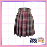 Brown Tartan Dark Academia - Pleated skirt - Japanese/ Korean school girl - Cosplay skirt