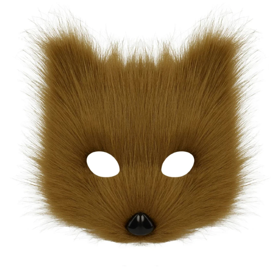 Therian Fox & Cat Faux Fur Mask – Multiple Colours