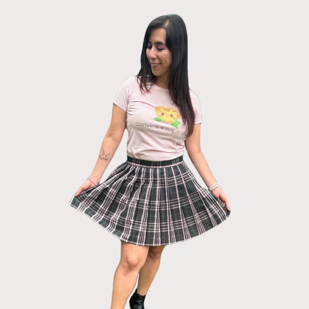 Grey and Pink Skirt – Uniform Aesthetic Look