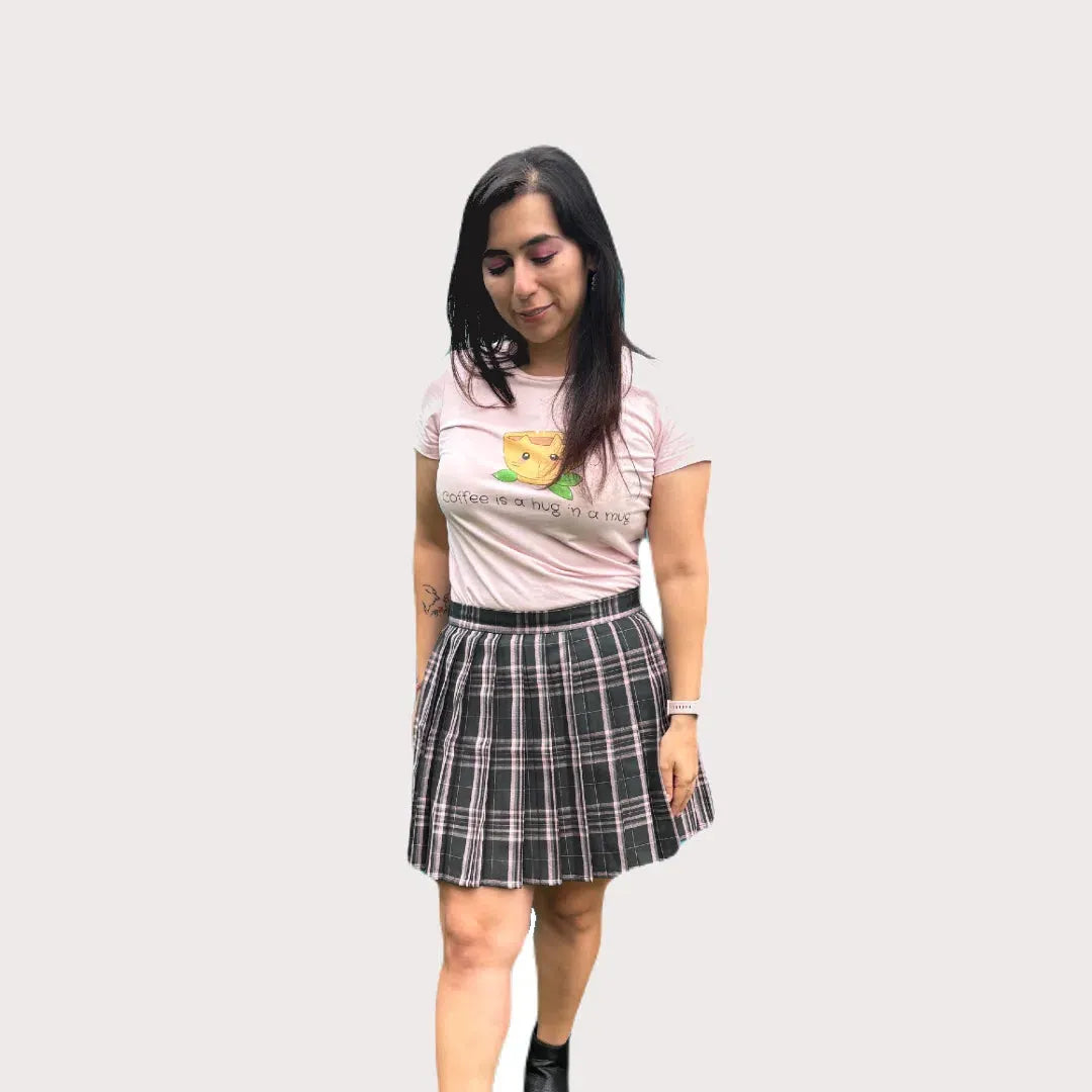 Grey and Pink Skirt – Uniform Aesthetic Look