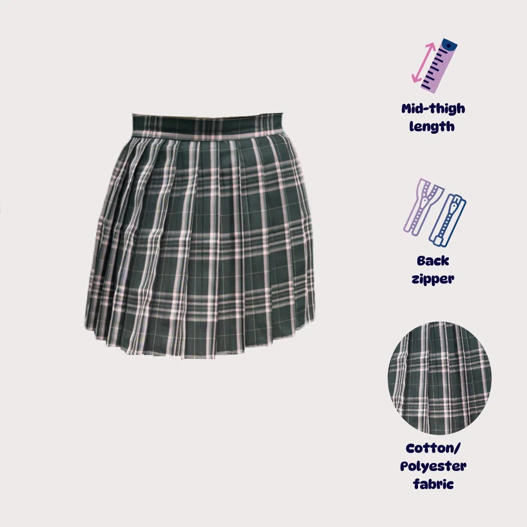 Grey n Pink Pleated skirt - Japanese/ Korean school girl - Cosplay skirt