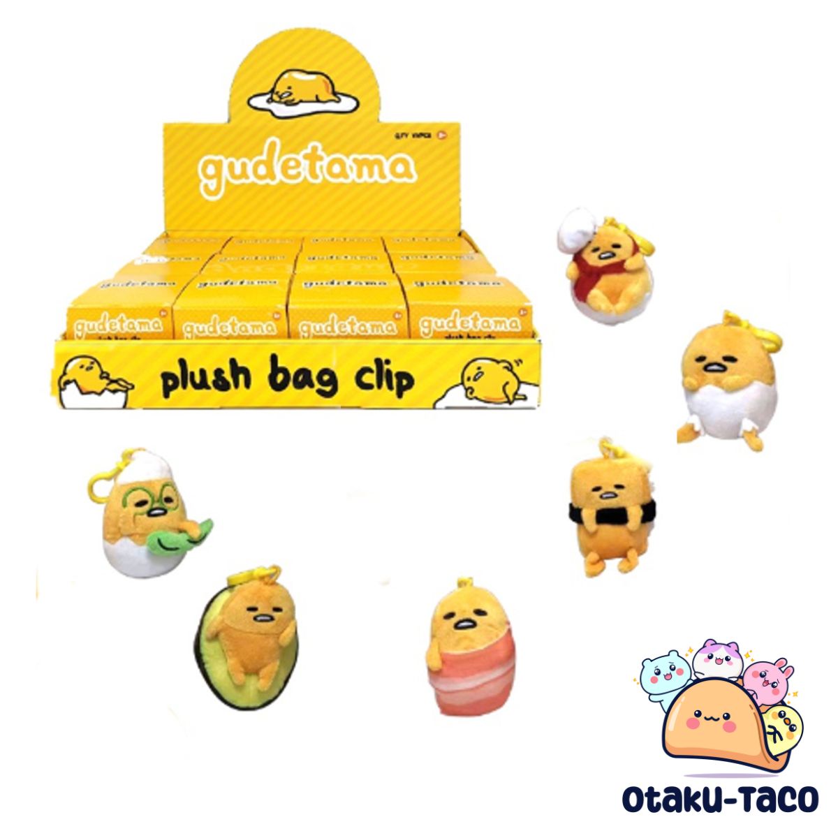 Gudetama plush bag clip/ Plushy keychain