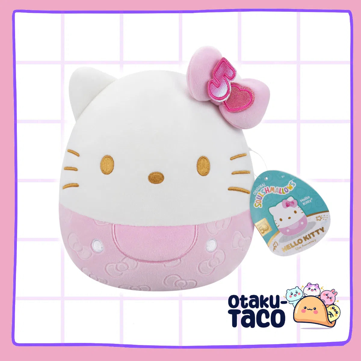 Hello Kitty 50th anniversary plush by Squishmallows - Pink