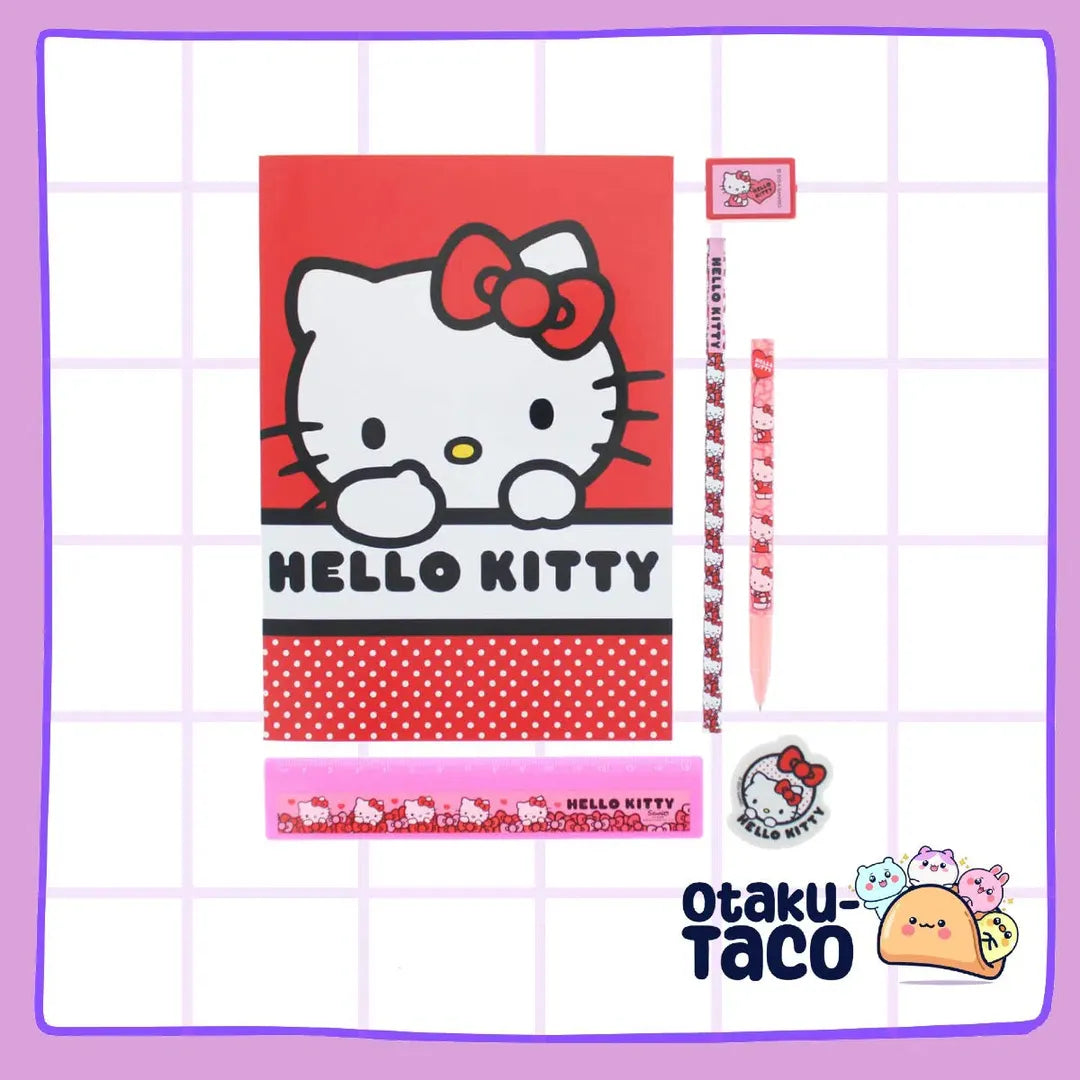 Hello Kitty Stationery set - hearts and rainbows