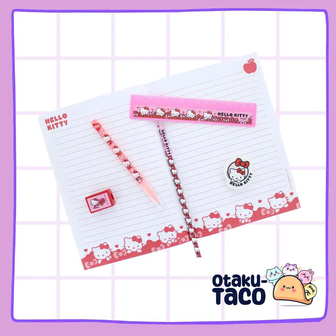 Hello Kitty Stationery set - hearts and rainbows