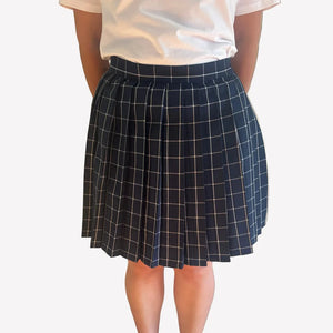 Navy and white Pleated skirt - Japanese/ Korean school girl - Cosplay skirt