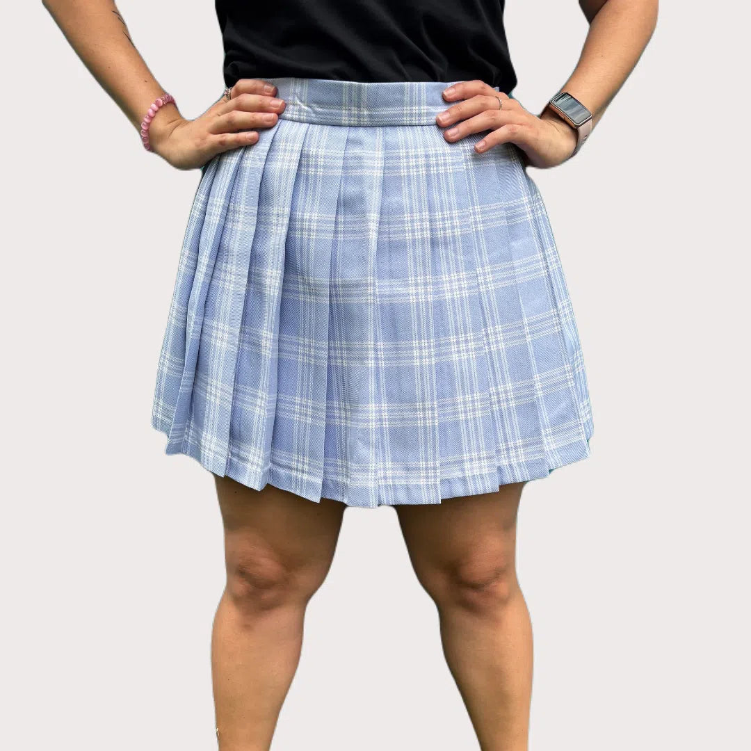 Light Blue Pleated skirt - school girl - Cosplay skirt