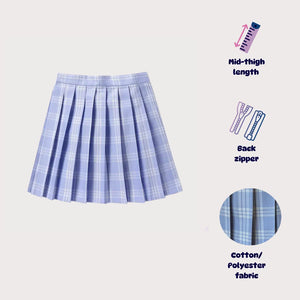 Light Blue Pleated Skirt – Kawaii Schoolgirl