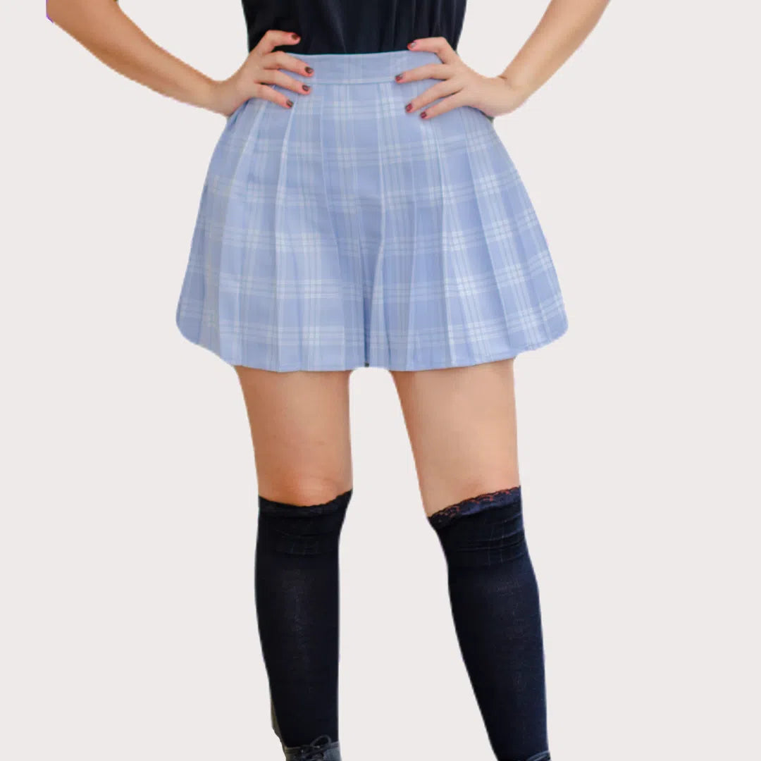 Light Blue Pleated skirt - school girl - Cosplay skirt