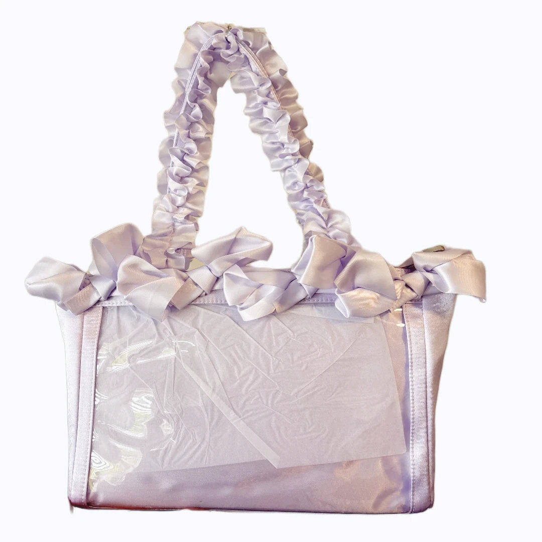 Light Purple Satin Ita Bag – Kawaii Display Tote for Pins & Charms