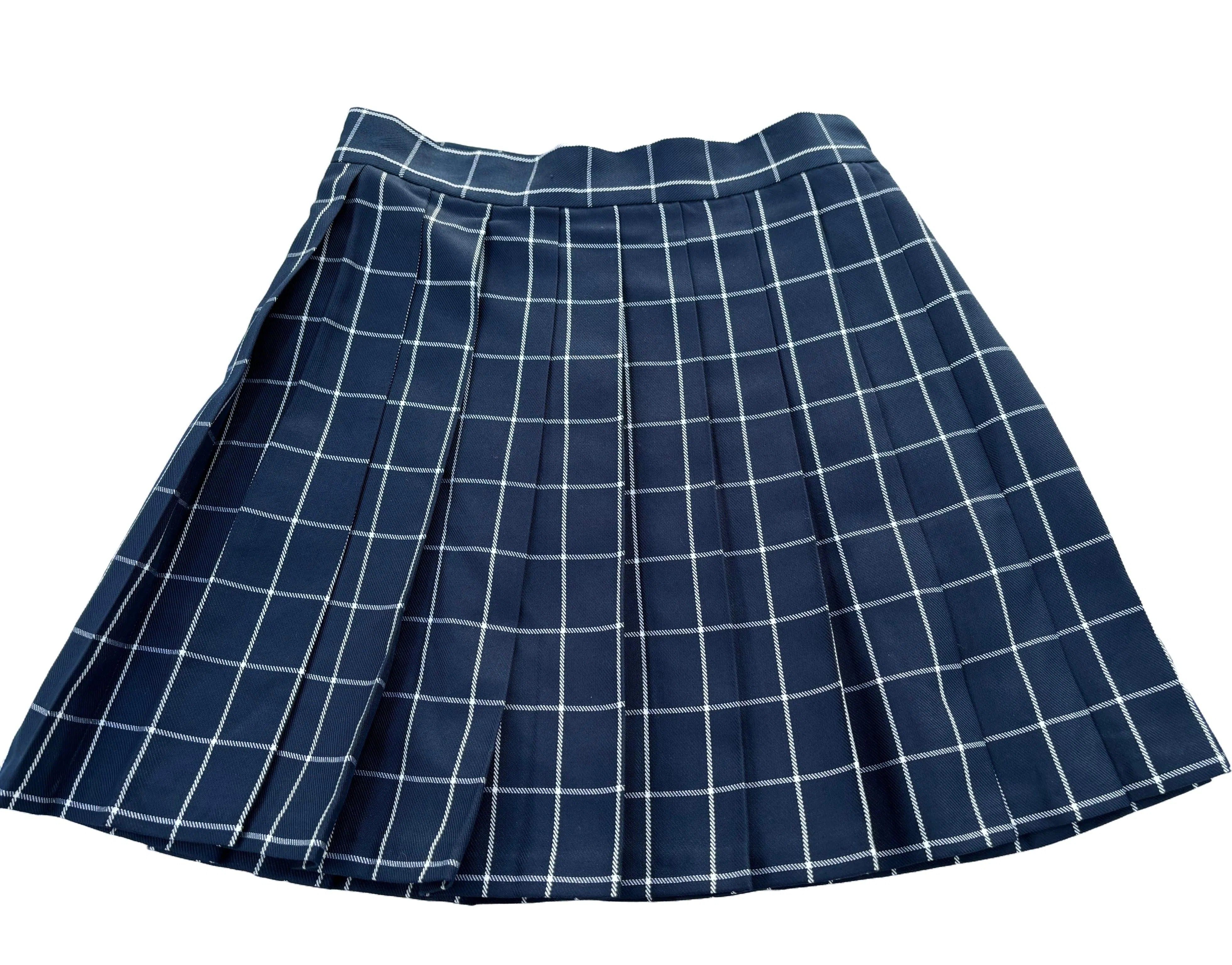 Navy and white Pleated skirt - Japanese/ Korean school girl - Cosplay skirt