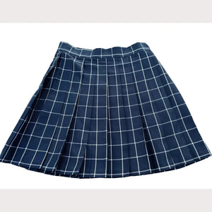 Navy and white Pleated skirt - Japanese/ Korean school girl - Cosplay skirt