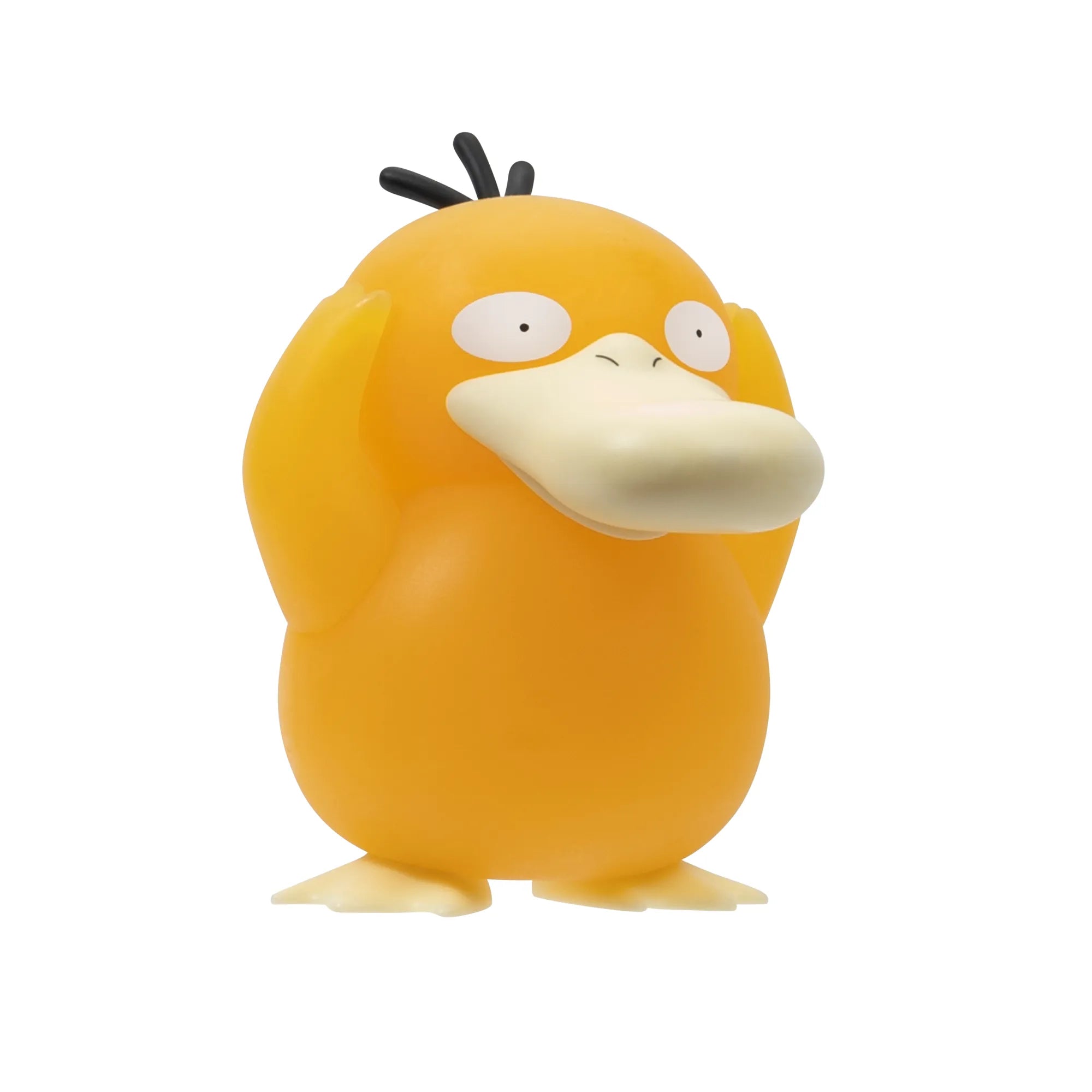 Yellow duck translucent figurine with a white beak . Pokemon psyduck 